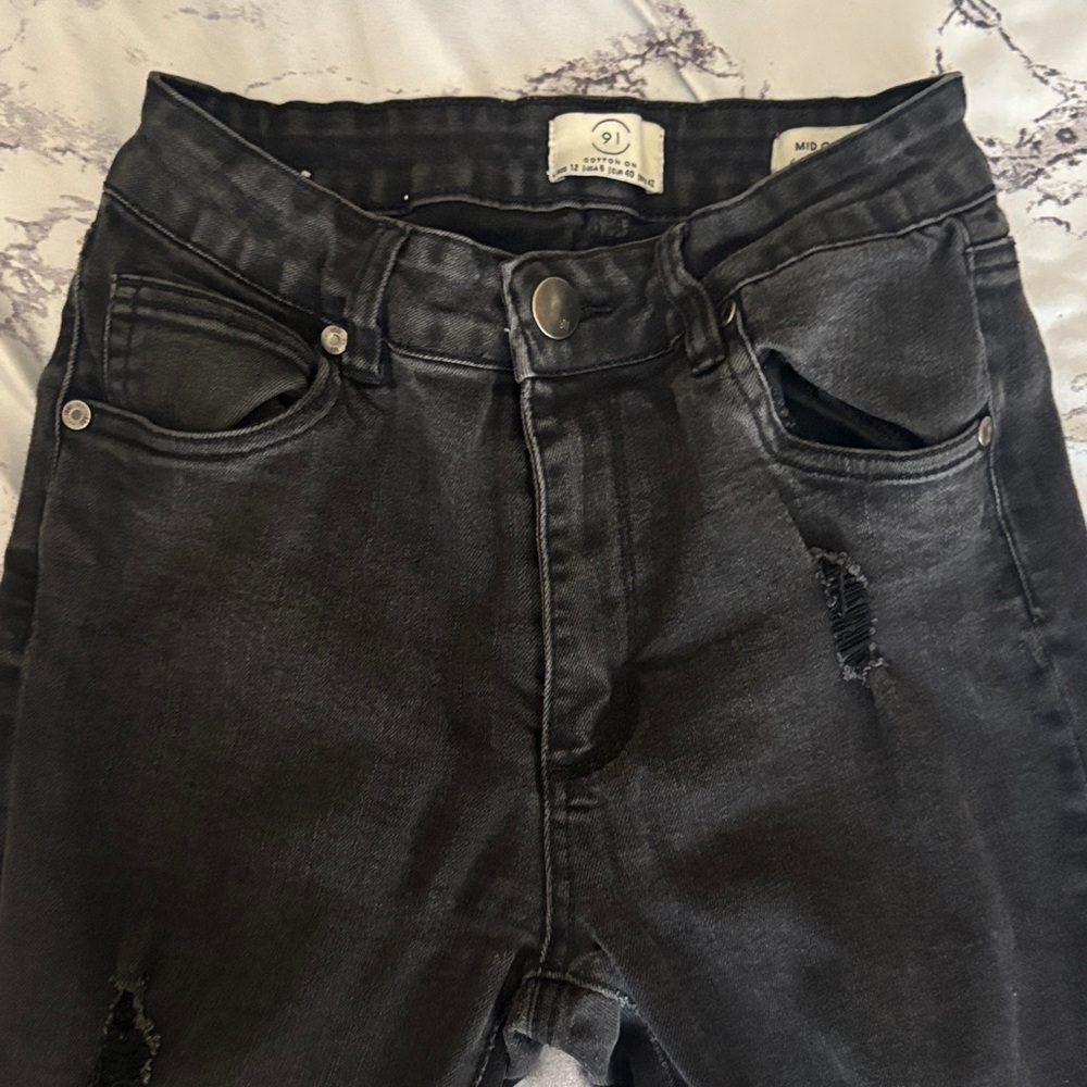 Cotton On Black Distressed Skinny Jeans
